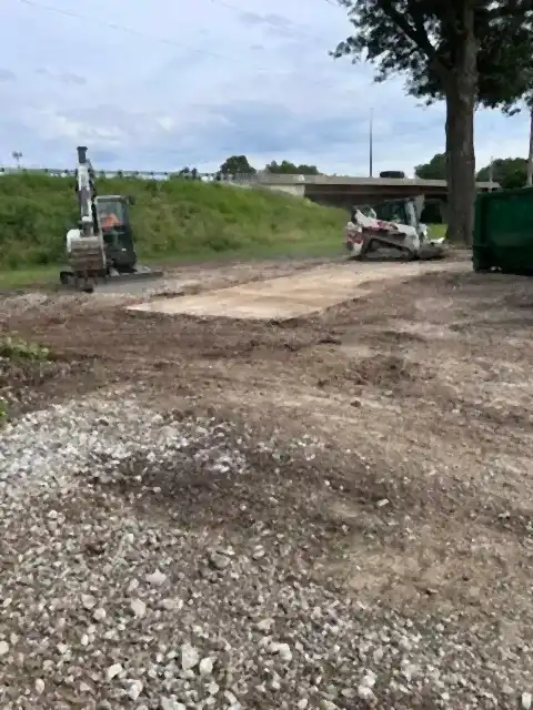 Gravel drive and pad after site prep, R&G Land Clearing