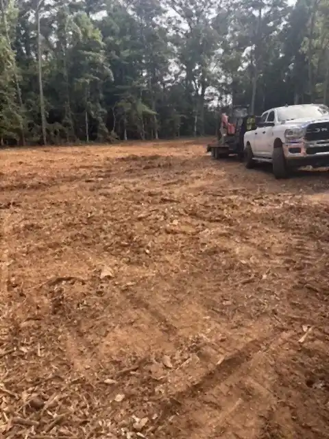 Cleared lot with work truck, R&G Land Clearing